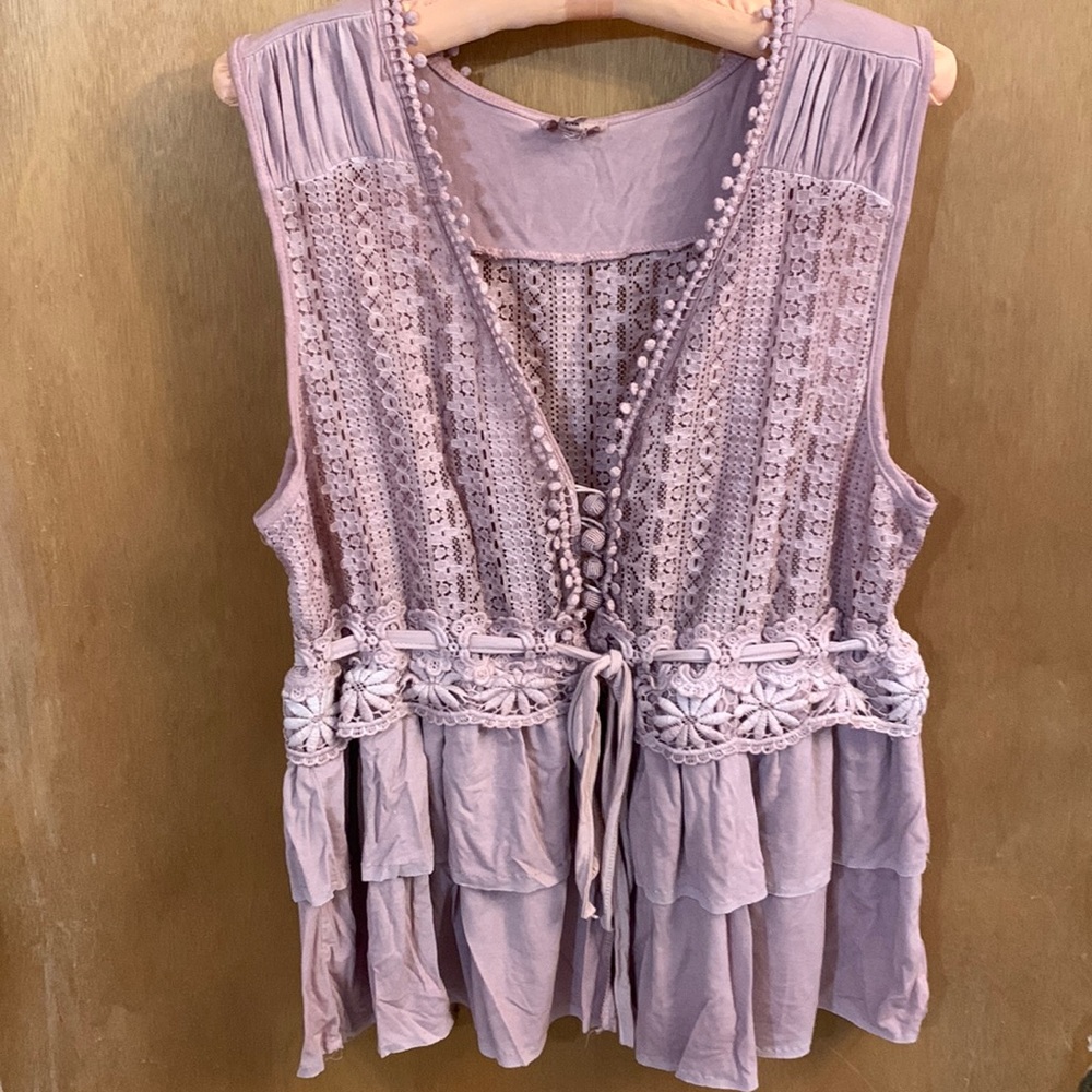 Dusty Rose POL Ruffle Blouse NWOT